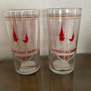 Kentucky Derby Churchill Downs Glass Set - Red and White